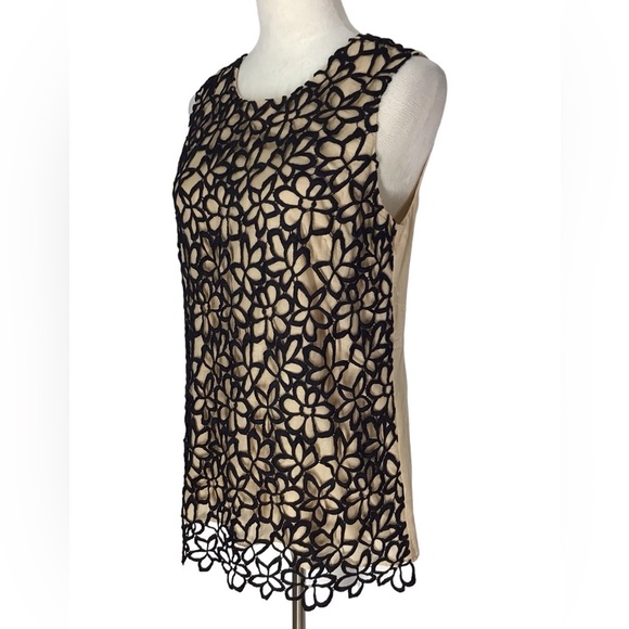 Neiman Marcus Target Lela Rose Floral Lace Sleeveless Blouse Size Medium - Picture 2 of 7